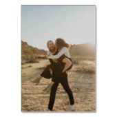 Elegant black white script names chart bruiloft kaart (Achterkant)