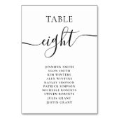 Elegant black white script names chart bruiloft kaart (Voorkant)