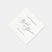 Elegant Black White Script Simple Vrijgezellenfees Servet (Hoek)