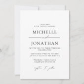 Elegant Black White Script Wedding | All In One  Kaart (Voorkant)