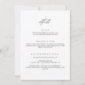 Elegant Black White Script Wedding | All In One  Kaart (Achterkant)