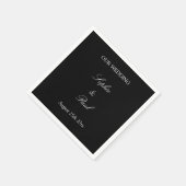 Elegant Black White Script Wedding Napkins Servet (Hoek)