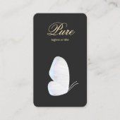 Elegant Black White Seashell Butterfly Visitekaartje (Voorkant)