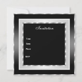 Elegant Black White Silver 30th Birthday Party Kaart (Achterkant)