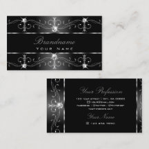 Elegant Black White Silver  Borders Stijlvol