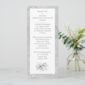 ELEGANT Black white Silver bouquet floral WEDDING Kaart (Staand voorkant)