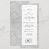 ELEGANT Black white Silver bouquet floral WEDDING Kaart (Voorkant / Achterkant)