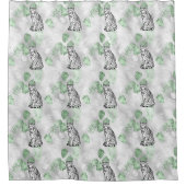 Elegant Black White Silver Tiger Pattern Douchegordijn (Voorkant)