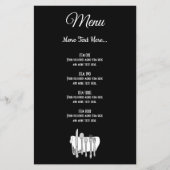 Elegant Black White Silverware Editable Menu Flyer (Voorkant)