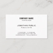 Elegant Black White Simple Company Professional Visitekaartje (Achterkant)