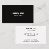 Elegant Black White Simple Company Professional Visitekaartje (Voorkant / Achterkant)