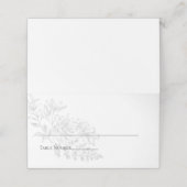 Elegant Black White Simple Floral Wedding Plaatskaartje (Buitenkant ongevouwen)