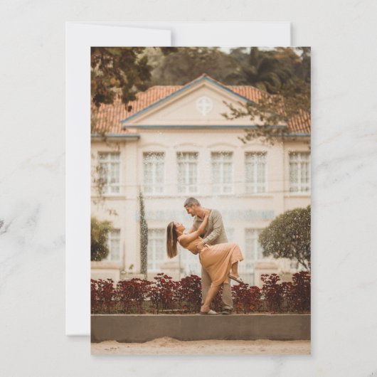 Elegant Black White Simple Modern Trendy Foto Save The Date (Achterkant)