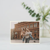 Elegant Black White Simple Photo Save the Date Briefkaart (Staand voorkant)