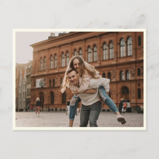 Elegant Black White Simple Photo Save the Date Briefkaart (Voorkant)