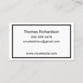 Elegant Black & White Simple Sjabloon Consultant Visitekaartje (Achterkant)