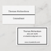 Elegant Black & White Simple Sjabloon Consultant Visitekaartje (Voorkant / Achterkant)