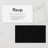 Elegant Black & White Simple Weddenschap Rsvp-kaar Informatiekaartje (Voorkant / Achterkant)