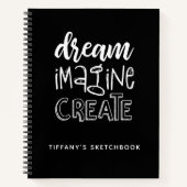 Elegant Black White Sketchbook Notitieboek (Voorkant)