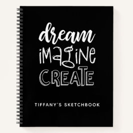 Elegant Black White Sketchbook Notitieboek