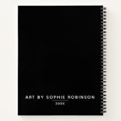 Elegant Black White Sketchbook Notitieboek (Achterkant)