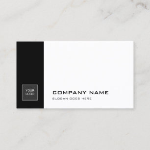 Elegant Black White Sleek Plain Trendy Company Visitekaartje