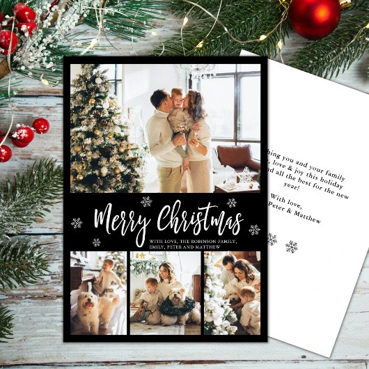 Elegant Black White Snowflake 4 FotoKerstmis