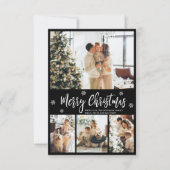 Elegant Black White Snowflake 4 FotoKerstmis (Voorkant)