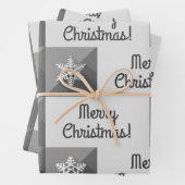 Elegant  Black White Snowflakes kerst Inpakpapier Vel (In situ)