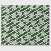 Elegant Black White Stripe Silver-kerstboom W Cadeaupapier (Vlak)