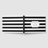 Elegant Black & White Stripe Wedding Gastenboek (Volledig)