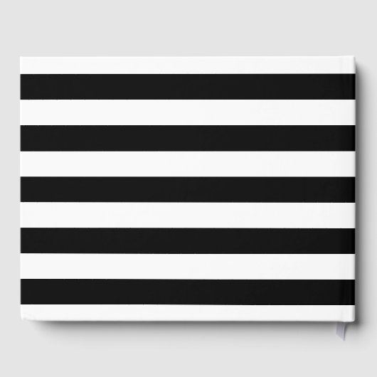 Elegant Black & White Stripe Wedding Gastenboek (Achterkant)