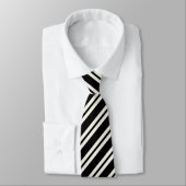 Elegant black &white stripes groomsmen wedding stropdas (Gebonden)