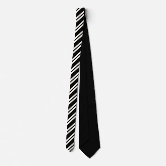 Elegant black &white stripes groomsmen wedding stropdas (Achterkant)