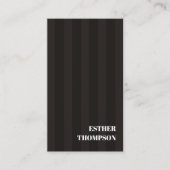Elegant Black White Stripes Mode Consultant Visitekaartje (Voorkant)