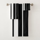 Elegant Black &White Stripes Pattern  Bad Handdoek (Insitu)