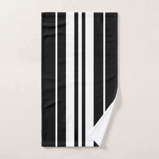 Elegant Black &White Stripes Pattern  Bad Handdoek (Handdoek)