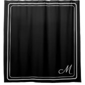 Elegant Black White Stylish Monogram Douchegordijn (Voorkant)