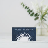 Elegant Black & white Sun Logo Yoga Visitekaartje (Staand voorkant)