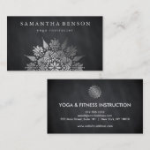 Elegant Black & white Sun Logo Yoga Visitekaartje (Voorkant / Achterkant)