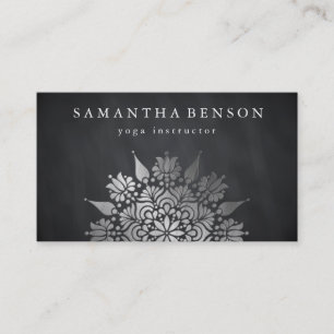 Elegant Black & white Sun Logo Yoga Visitekaartje