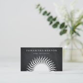 Elegant Black & white Sun Logo Yoga Visitekaartje (Staand voorkant)