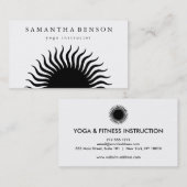 Elegant Black & white Sun Logo Yoga Visitekaartje (Voorkant / Achterkant)
