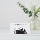Elegant Black & white Sun Logo Yoga Visitekaartje (Staand voorkant)