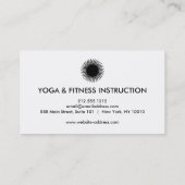 Elegant Black & white Sun Logo Yoga Visitekaartje (Achterkant)