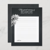 Elegant Black White Sunflower Share Memory Funeral (Voorkant / Achterkant)