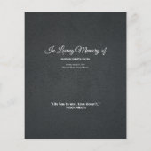 Elegant Black White Sunflower Share Memory Funeral (Achterkant)