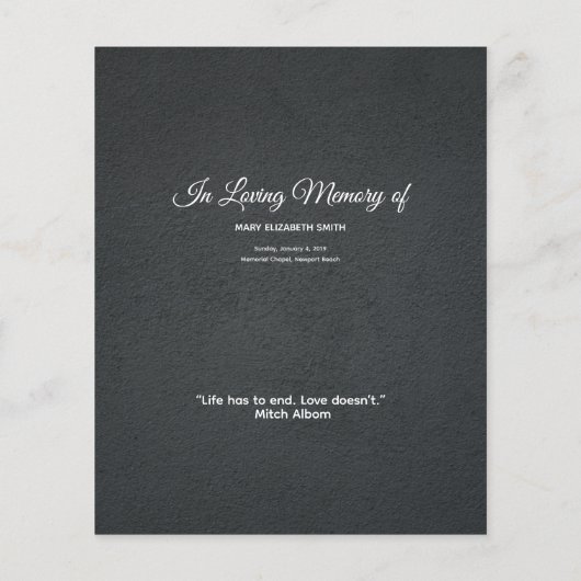 Elegant Black White Sunflower Share Memory Funeral (Achterkant)