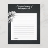 Elegant Black White Sunflower Share Memory Funeral (Voorkant)