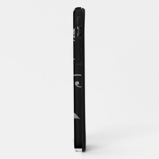 Elegant Black & White Swirl iPhone Case (Achterkant/links)